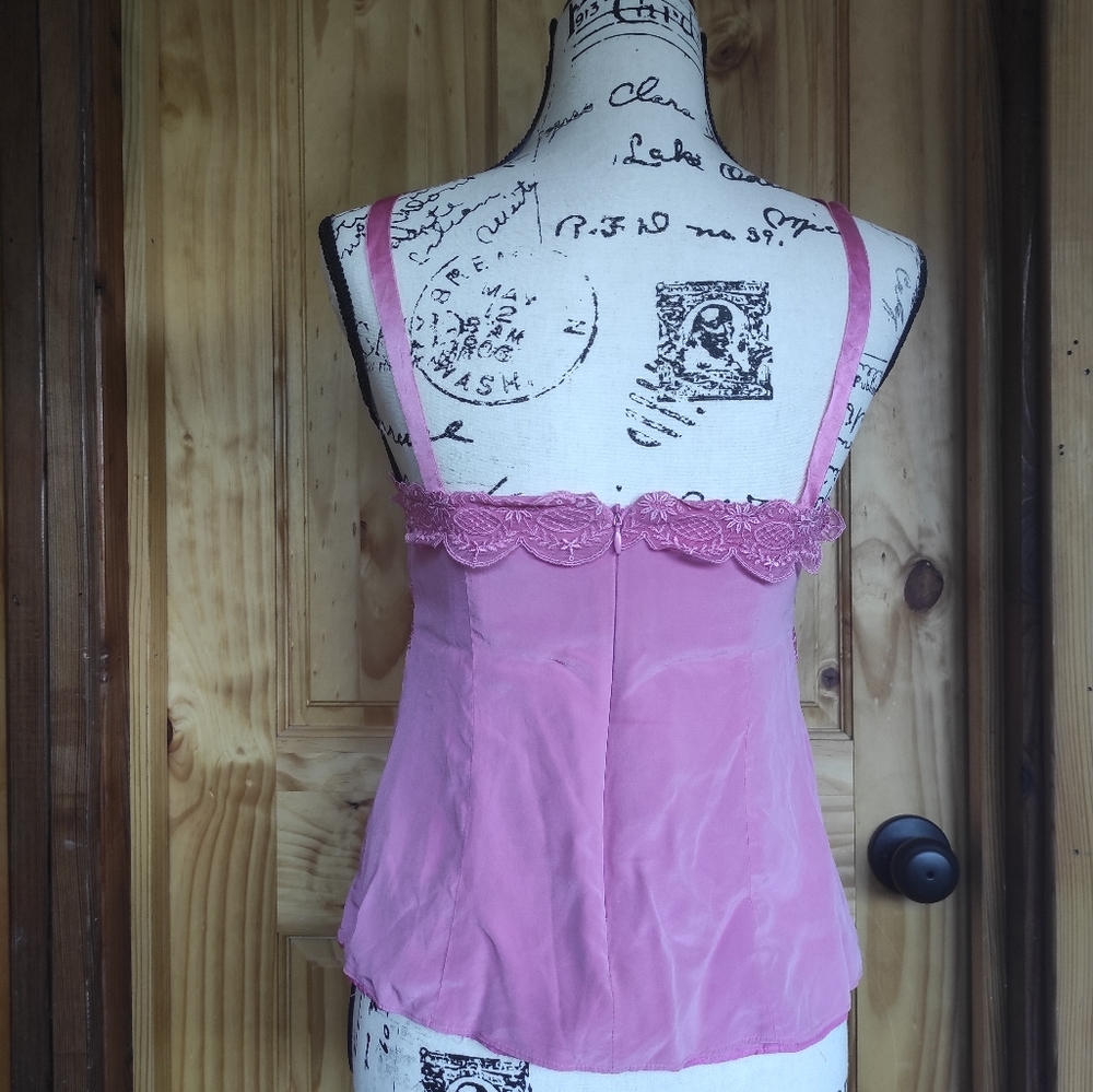 Pink Silky and Lace Top - Picture 2 of 3